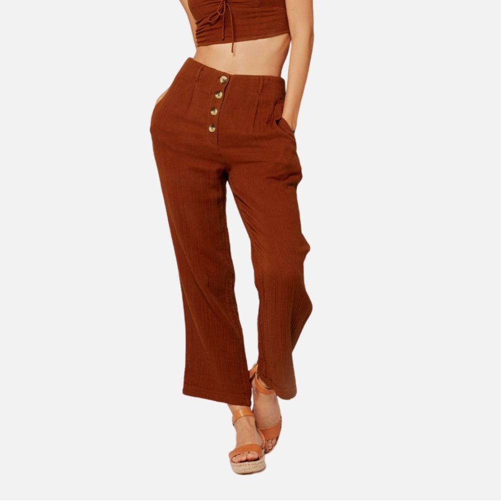 L*Space Brown Wide Leg Pants High-Waisted
